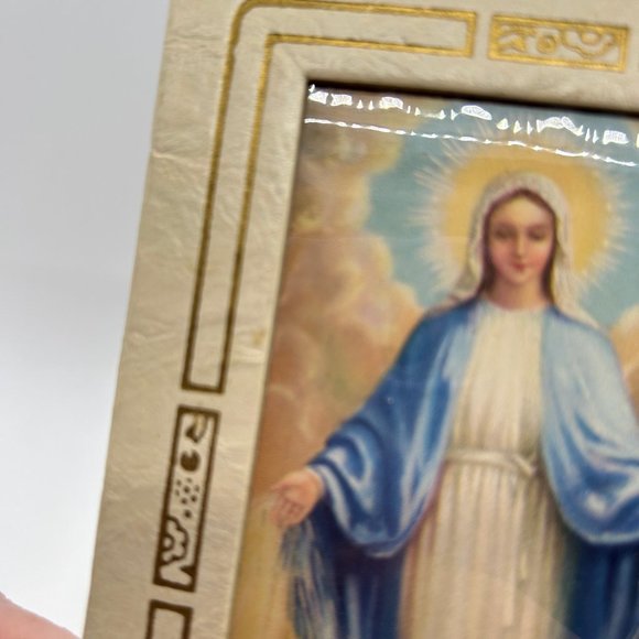 Vintage 1945 Prayer Card Framed Holy Mary - Picture 8 of 8